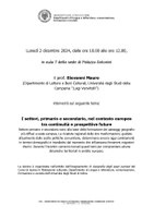 Conferenza "I settori, primario e secondario, nel contesto europeo  tra continuità e prospettive future" - lunedì 2/12 ore 10:00