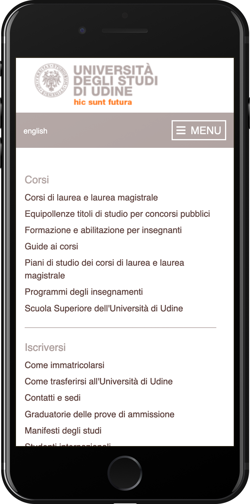 Elenco "Info per" per categorie (infoper_listing) mobile (iPhone 8)